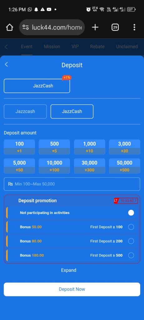 How To Deposit Luck44 Game